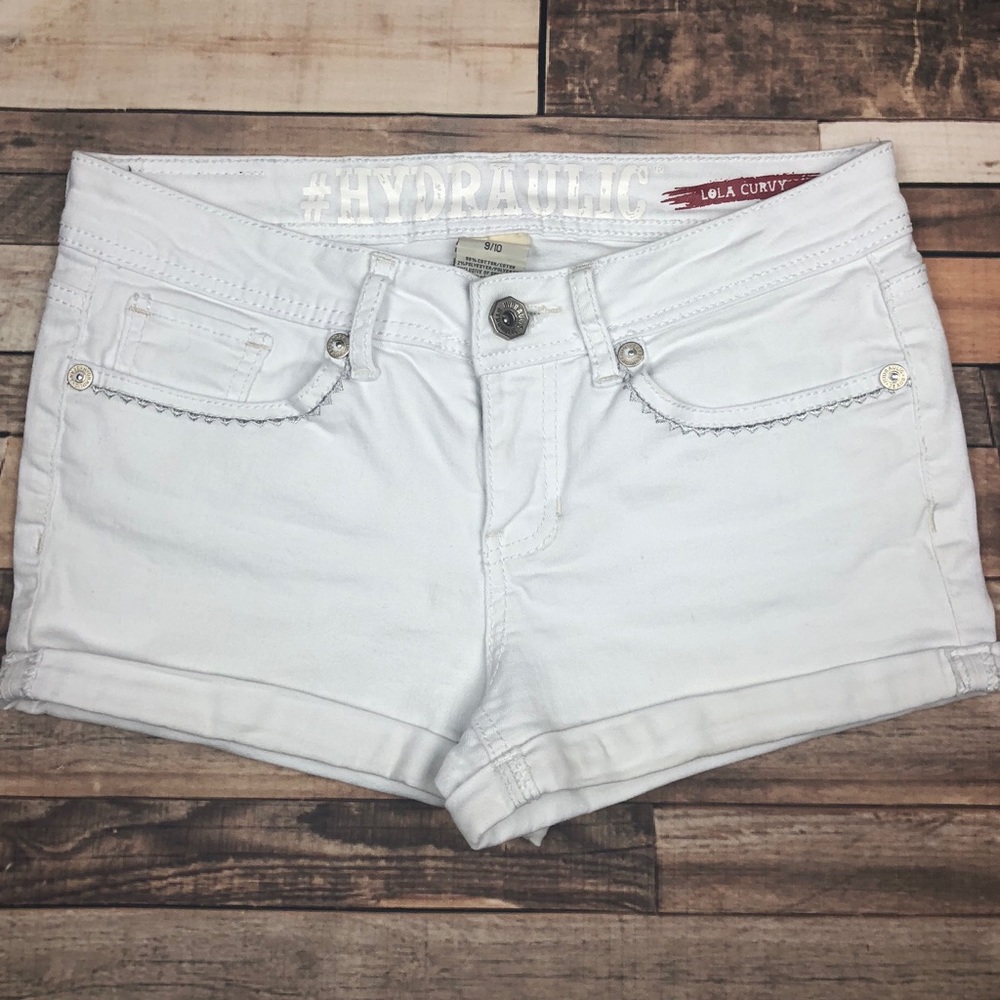 Hydraulic White Jean Shorts
